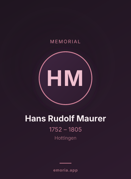 Memorial portrait of Hans Rudolf Maurer