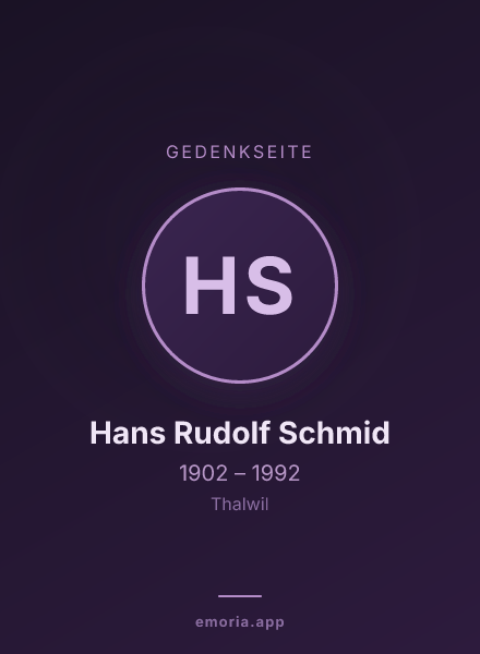 Gedenkportrait von Hans Rudolf Schmid