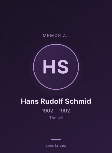 Memorial portrait of Hans Rudolf Schmid