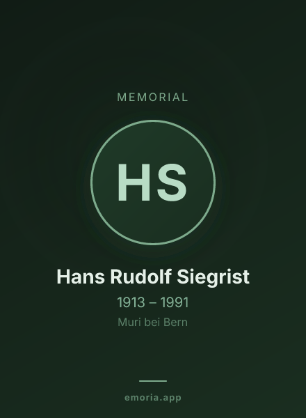 Memorial portrait of Hans Rudolf Siegrist