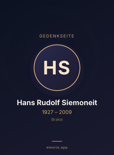 Gedenkportrait von Hans Rudolf Siemoneit