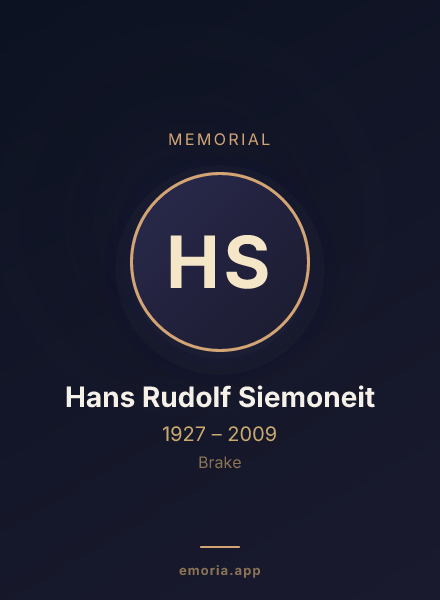 Memorial portrait of Hans Rudolf Siemoneit
