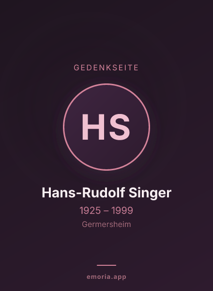 Gedenkportrait von Hans-Rudolf Singer