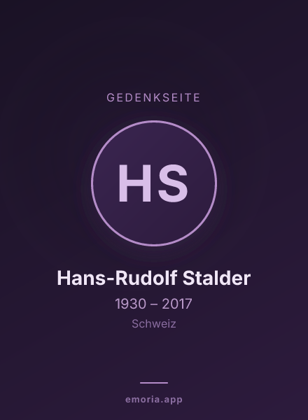 Gedenkportrait von Hans-Rudolf Stalder