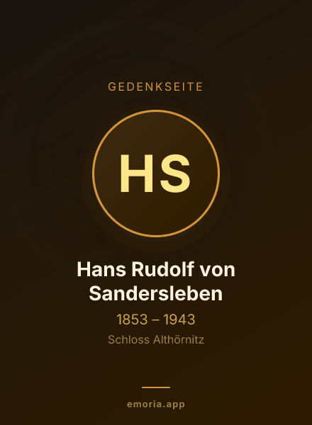 Gedenkportrait von Hans Rudolf von Sandersleben