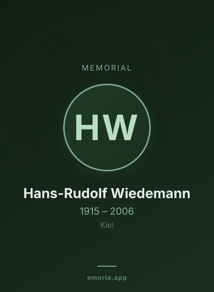 Memorial portrait of Hans-Rudolf Wiedemann
