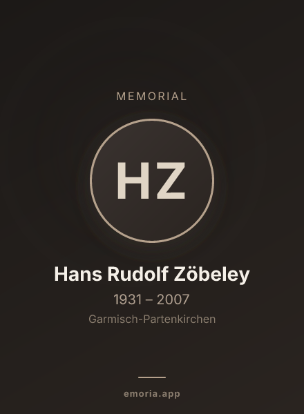 Memorial portrait of Hans Rudolf Zöbeley