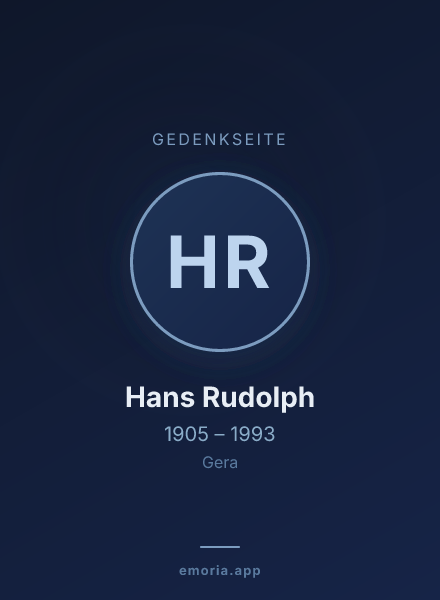 Gedenkportrait von Hans Rudolph