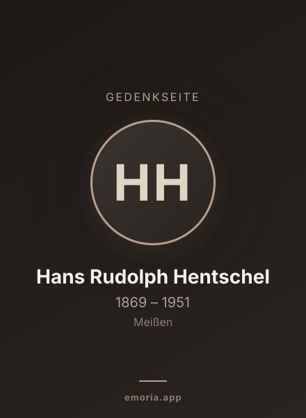 Gedenkportrait von Hans Rudolph Hentschel