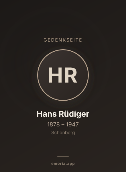 Gedenkportrait von Hans Rüdiger