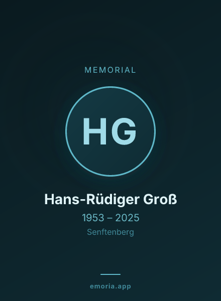 Memorial portrait of Hans-Rüdiger Groß