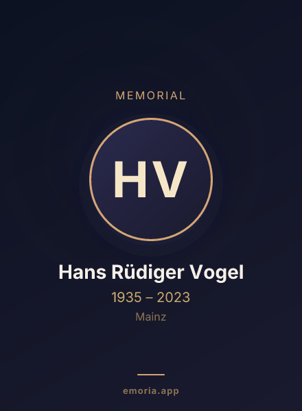 Memorial portrait of Hans Rüdiger Vogel