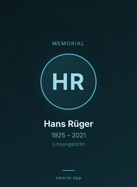 Memorial portrait of Hans Rüger