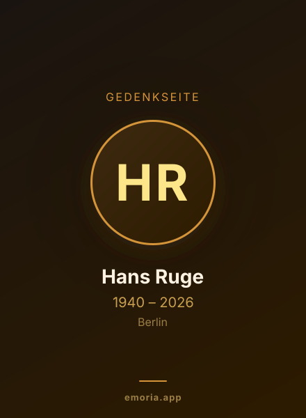 Gedenkportrait von Hans Ruge