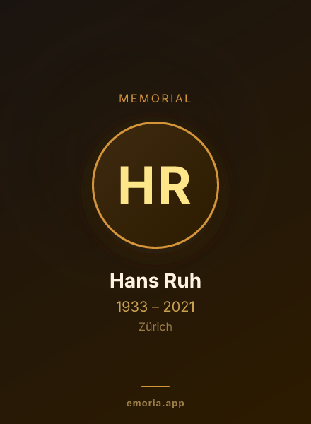 Memorial portrait of Hans Ruh