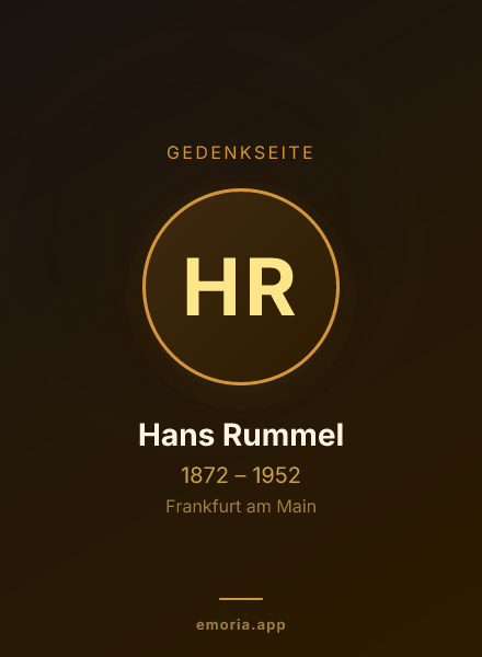 Gedenkportrait von Hans Rummel