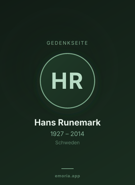 Gedenkportrait von Hans Runemark