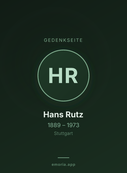 Gedenkportrait von Hans Rutz