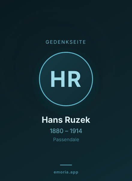 Gedenkportrait von Hans Ruzek