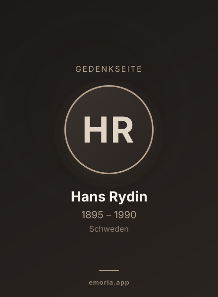 Gedenkportrait von Hans Rydin