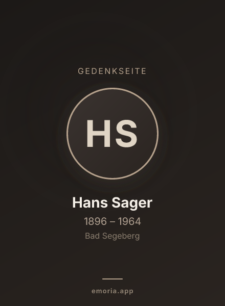 Gedenkportrait von Hans Sager