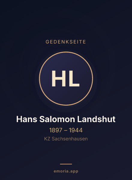 Gedenkportrait von Hans Salomon Landshut