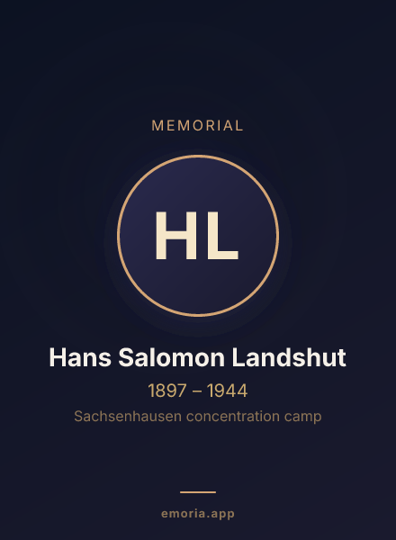 Memorial portrait of Hans Salomon Landshut