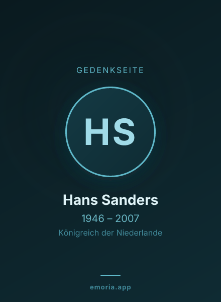 Gedenkportrait von Hans Sanders