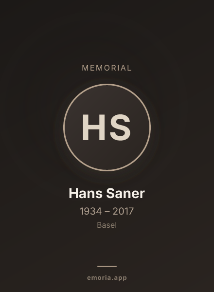 Memorial portrait of Hans Saner