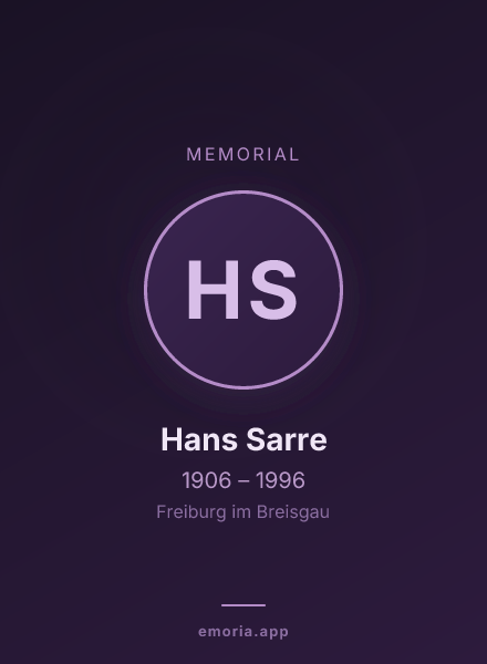 Memorial portrait of Hans Sarre