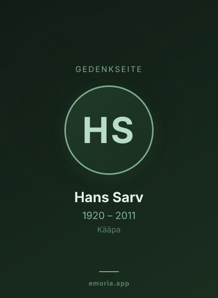 Gedenkportrait von Hans Sarv