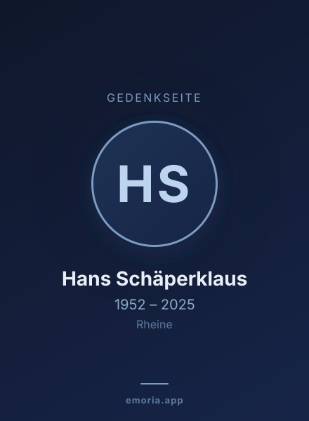 Gedenkportrait von Hans Schäperklaus