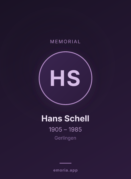 Memorial portrait of Hans Schell