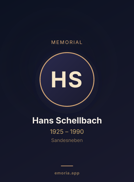 Memorial portrait of Hans Schellbach