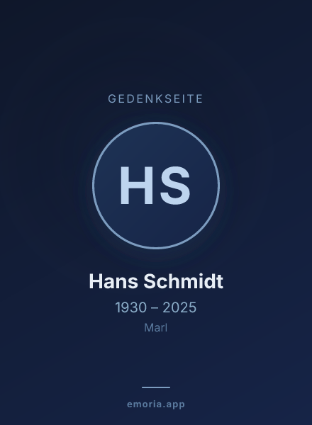 Gedenkportrait von Hans Schmidt