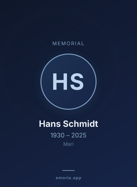 Memorial portrait of Hans Schmidt