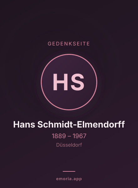Gedenkportrait von Hans Schmidt-Elmendorff