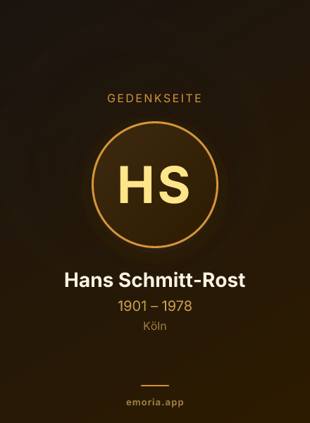 Gedenkportrait von Hans Schmitt-Rost