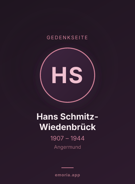 Gedenkportrait von Hans Schmitz-Wiedenbrück