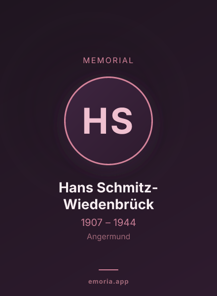 Memorial portrait of Hans Schmitz-Wiedenbrück