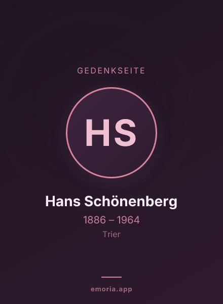 Gedenkportrait von Hans Schönenberg