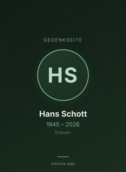 Gedenkportrait von Hans Schott