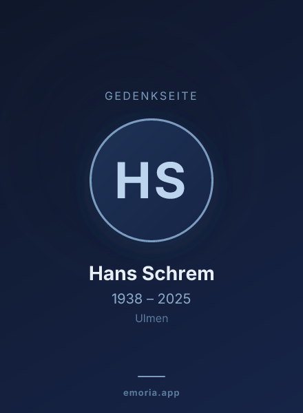 Gedenkportrait von Hans Schrem