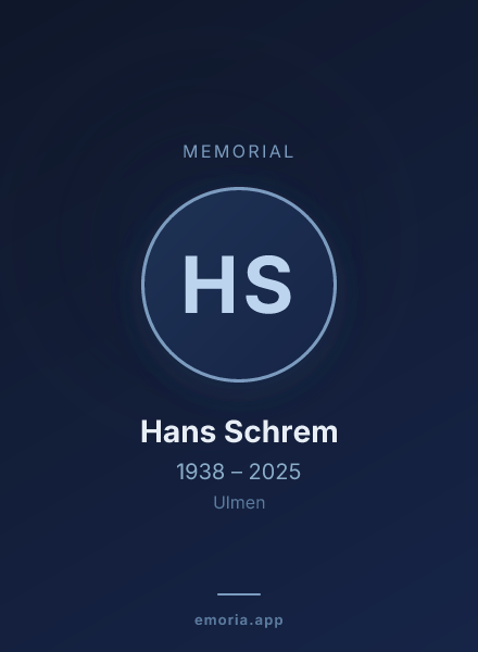 Memorial portrait of Hans Schrem