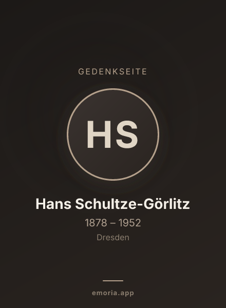 Gedenkportrait von Hans Schultze-Görlitz