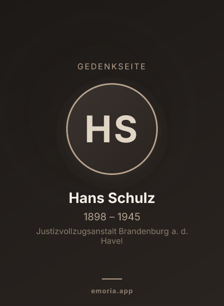 Gedenkportrait von Hans Schulz