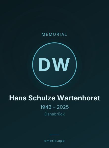 Memorial portrait of Dr. med. Hans Schulze Wartenhorst