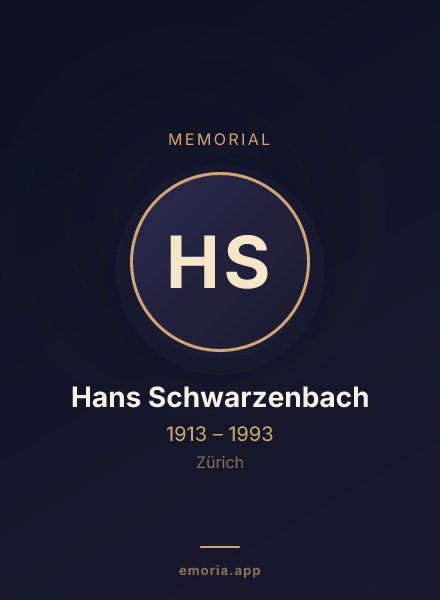 Memorial portrait of Hans Schwarzenbach