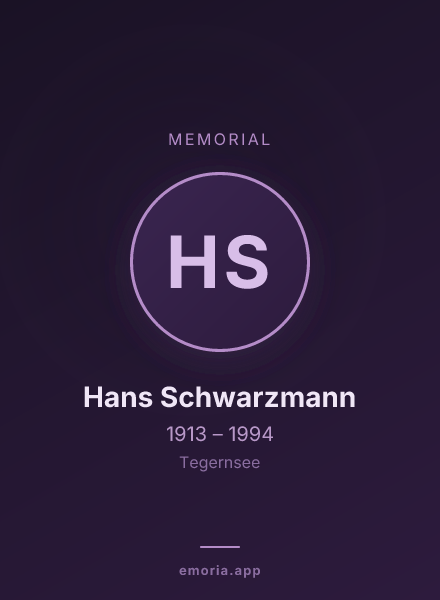 Memorial portrait of Hans Schwarzmann