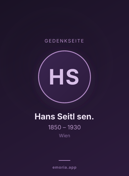 Gedenkportrait von Hans Seitl sen.